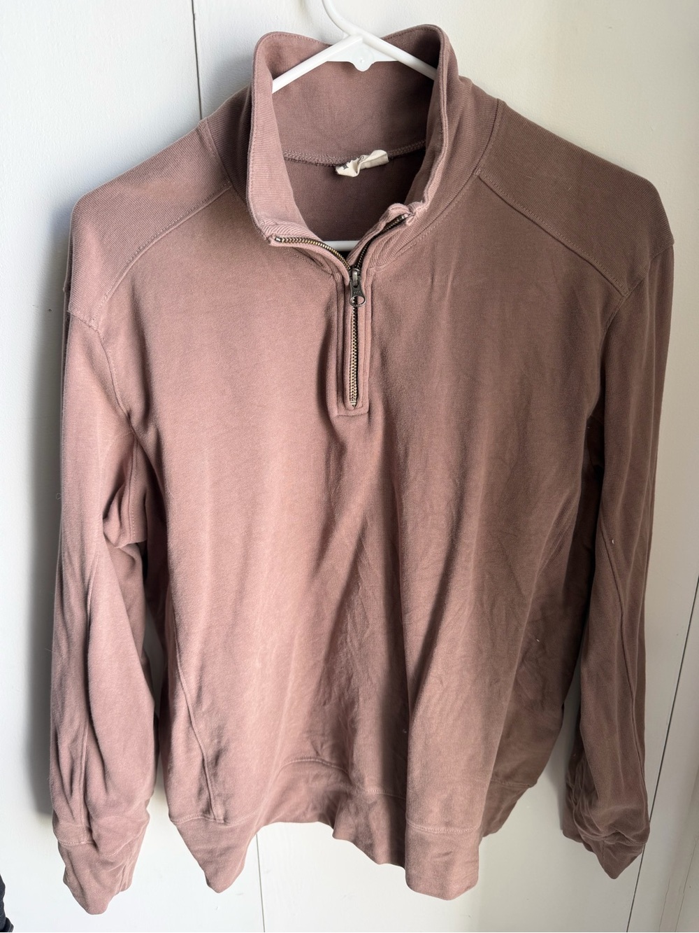 Pact Women’s Quarter-Zip Sweater and pants set in Dusty Mauve